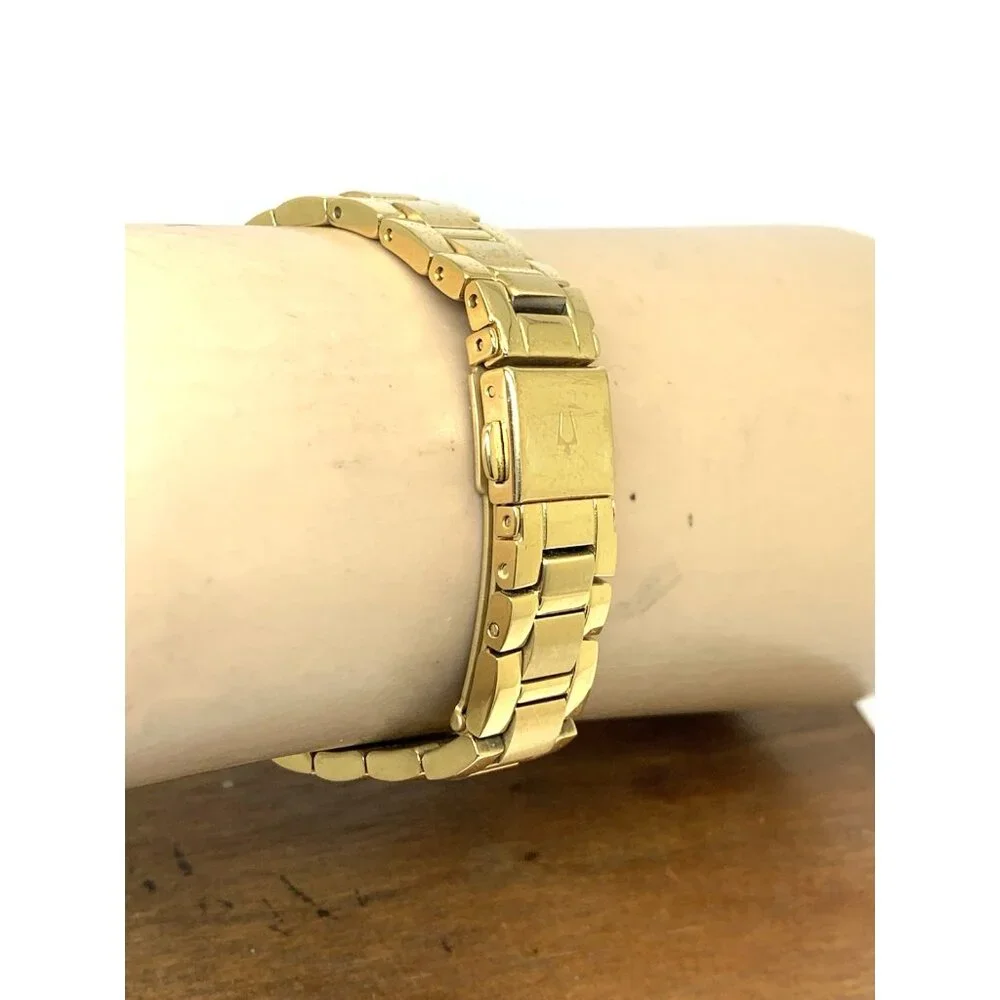 Bulova Women's Watch 97P150 Quartz Diamond Silver Dial Gold Stainless Steel 28mm